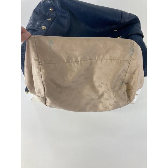 MICHAEL KORS, LARGE NAVY PEBBLED LEATHER SHOULDER BAG (ASIS) - Picture 12 of 16